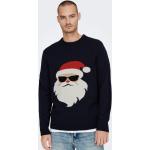 Blaue Only & Sons Weihnachtspullover & Christmas Sweater für Herren Größe L 