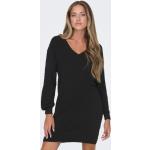 Schwarze ONLY V-Ausschnitt Winterkleider aus Jersey für Damen Größe S 
