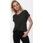 Graue Melierte Kurzärmelige ONLY T-Shirts aus Jersey für Damen Größe XS 