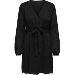 Reduzierte Schwarze ONLY V-Ausschnitt Frühlingskleider aus Jersey für Damen Größe XL 