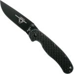 Schwarze Ontario Knife Company Taschenmesser aus Carbonfaser 