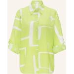 Neongrüne Langärmelige Opus Hemdblusen aus Baumwolle für Damen Größe M 