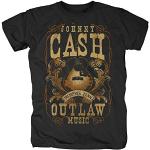 Schwarze Retro Johnny Cash T-Shirts aus Baumwolle für Herren Größe L 