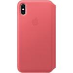 Pinke Apple iPhone X/XS Hüllen Art: Flip Cases aus Leder 