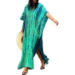 Marineblaue Boho Maxi Strandkleider aus Baumwolle für Damen Einheitsgröße Große Größen 