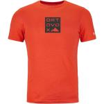 Orange Ortovox T-Shirts Orangen aus Merinowolle für Herren Größe S 