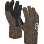 Reduzierte Braune Nachhaltige Streetwear Ortovox Swisswool Fingerhandschuhe aus Leder für Damen Größe S 