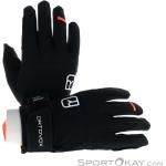 Reduzierte Schwarze Wasserdichte Ortovox Tour Touchscreen-Handschuhe aus Kunstfaser für Damen Größe L 