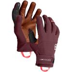 Braune Wasserdichte Ortovox Tour Touchscreen-Handschuhe Ziegen aus Leder für Damen Größe 9 