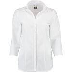 OS Trachten Damen Bluse Langarm Trachtenbluse mit Liegekragen mit V-Ausschnitt Eqasa, Größe:42, Farbe:weiß