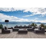 Graue Outflexx Garten Lounge Sofas Buddha aus Aluminium winterfest 5 Teile für 8 Personen 