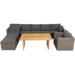 Graue Rustikale Outflexx Garten Lounge Sofas aus Teakholz für 8 Personen 