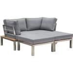 Silbergraue Moderne Outflexx Nachhaltige Garten Lounge Sofas aus Edelstahl winterfest für 2 Personen 