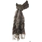 Schwarze Crinkle-Schals mit Fransen aus Baumwolle für Herren Größe M 
