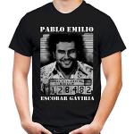 Pablo Escobar Männer und Herren T-Shirt | Mugshot Narcos Kolumbien (4XL, Schwarz)