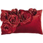 Rote Blumen Pad Kissenbezüge aus Polyester trocknergeeignet 50x30 cm 