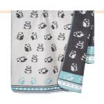 Reduzierte Aquablaue Pad Kuscheldecken & Wohndecken Panda aus Baumwolle 100x150 cm 