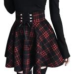 Schwarze Karierte Gothic Mini Festliche Röcke für Damen Größe XL zu Weihnachten 