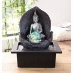 Schwarze Pajoma Zimmerbrunnen Buddha aus Polyresin 