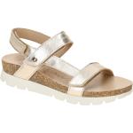 Goldene Panama Jack Plateau-Sandaletten  aus Glattleder mit herausnehmbarem Fußbett für Damen Größe 42 