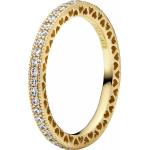 Goldene PANDORA Ringe mit Herz aus Gold 14K für Damen 52mm 