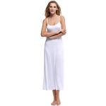 Weiße Ärmellose Maxi U-Ausschnitt Damennachthemden aus Elastan maschinenwaschbar Größe XXL 