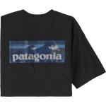 Schwarze Patagonia Logo Nachhaltige Herrenboardshorts aus Polyester Größe L 