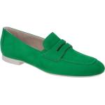 Grüne Elegante Paul Green Damenslipper & Damenloafer aus Nubukleder mit herausnehmbarem Fußbett Größe 40 mit Absatzhöhe 5cm bis 7cm 