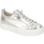 Silberne Paul Green Plateau Sneaker aus Nubukleder mit herausnehmbarem Fußbett für Damen Größe 41,5 