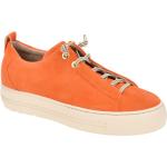 Orange Paul Green Plateau Sneaker Orangen aus Veloursleder mit herausnehmbarem Fußbett für Damen Größe 41,5 