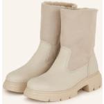 Reduzierte Beige Paul Green Blockabsatz Winterstiefel & Winter Boots Reißverschluss aus Kunstfell für Damen Größe 42 