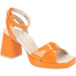 Orange Paul Green Blockabsatz Plateau-Sandaletten  Orangen mit herausnehmbarem Fußbett für Damen mit Absatzhöhe 5cm bis 7cm 