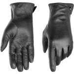 Schwarze Wasserdichte Pearlwood Damenhandschuhe aus Leder Größe 8 