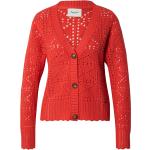 Rote Langärmelige Pepe Jeans V-Ausschnitt Damencardigans & Damenstrickjacken aus Baumwolle Größe XS 