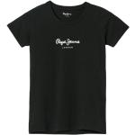 Schwarze Pepe Jeans T-Shirts aus Elastan maschinenwaschbar für Damen Größe XXS 