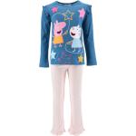 Blaue Langärmelige Peppa Wutz Kinderpyjamas & Kinderschlafanzüge aus Baumwolle 