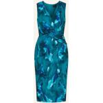 Neonblaue Print Ärmellose Taillierte Kleider aus Jersey für Damen Größe XS 