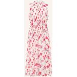 Pinke Ärmellose Stehkragen Frühlingskleider mit Gürtel aus Polyester für Damen Größe L 