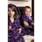Violette Kinderbademäntel Tiere aus Baumwolle 