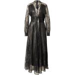 Schwarze Langärmelige PINKO V-Ausschnitt Winterkleider mit Puffärmeln für Damen Größe L 