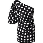 Schwarze Gepunktete Kurzärmelige PINKO Mini Partykleider mit Puffärmeln für Damen Größe XS 