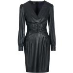 Reduzierte Schwarze Langärmelige PINKO V-Ausschnitt Winterkleider aus Polyester für Damen Größe S 