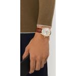 Nudefarbene Runde Handaufzug Herrenarmbanduhren Dornschließe aus Rotgold mit Saphirglas-Uhrenglas mit Armband mit Alligatorlederarmband 