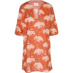 Reduzierte Korallefarbene Print 3/4-ärmelige PIP Damennachthemden aus Baumwolle Größe M 