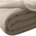 Beige Kuscheldecken & Wohndecken aus Baumwolle trocknergeeignet 150x210 cm 
