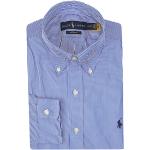 Blaue Langärmelige Ralph Lauren Polo Ralph Lauren Button Down Hemden aus Elastan für Herren Größe M 