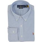 Hellblaue Langärmelige Ralph Lauren Polo Ralph Lauren Button Down Hemden aus Baumwolle für Herren Größe XL 