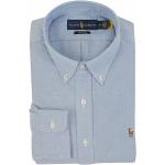 Hellblaue Langärmelige Ralph Lauren Polo Ralph Lauren Button Down Hemden aus Baumwolle für Herren Größe XXL 