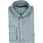 Hellblaue Langärmelige Ralph Lauren Polo Ralph Lauren Slim Fit Hemden aus Baumwolle für Herren Größe M 