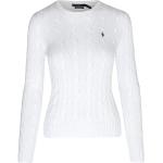 Weiße Langärmelige Ralph Lauren Polo Ralph Lauren Damenstrickpullover aus Baumwolle Größe XS 